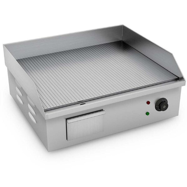 SOGA 2200W Stainless Steel Ribbed Griddle 56×48×23cm