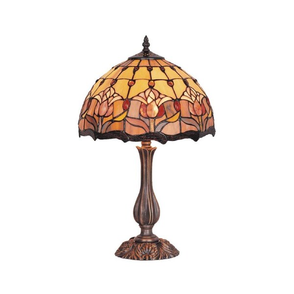 Red Tulip Tiffany Large Table Lamp