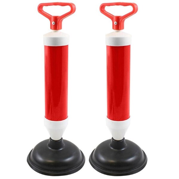 2x Dekton Super Plunger w/Extra Strong Suction Pump Unbloker f/Toilet/Sink Drain