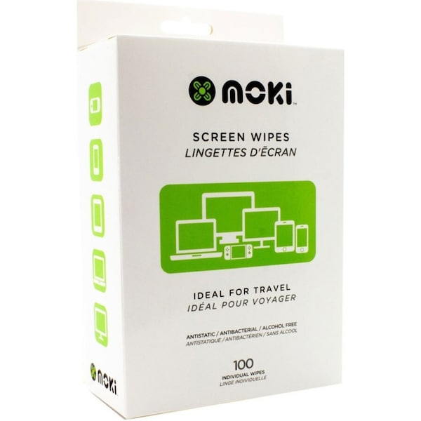 100pc Moki Screen Clean Disposable Wipes Cleaner for Laptop/Screen TV Monitor