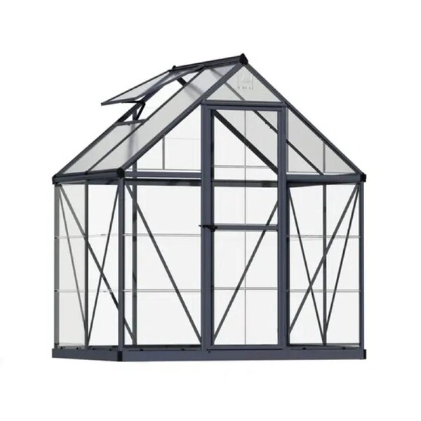 6' x 4' Hybrid Greenhouse - Grey Frame (1.9m x 1.3m)