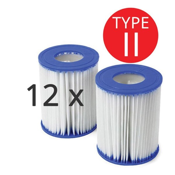 6x Twin Sets of Bestway Above Ground Swimming Pool Compatible Cartridge Filter Element Type II