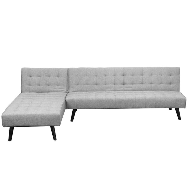 Sarantino 3-Seater Corner Sofa Bed with Lounge Chaise Couch Furniture Light Grey