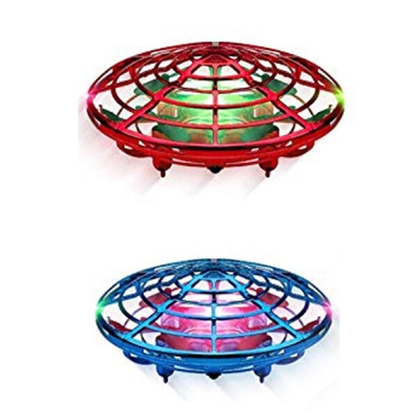 Catzon 2Packs Flying Toy Drones Hand Operated Mini Drone Helicopter Toys for Boys and Girls RedBlue