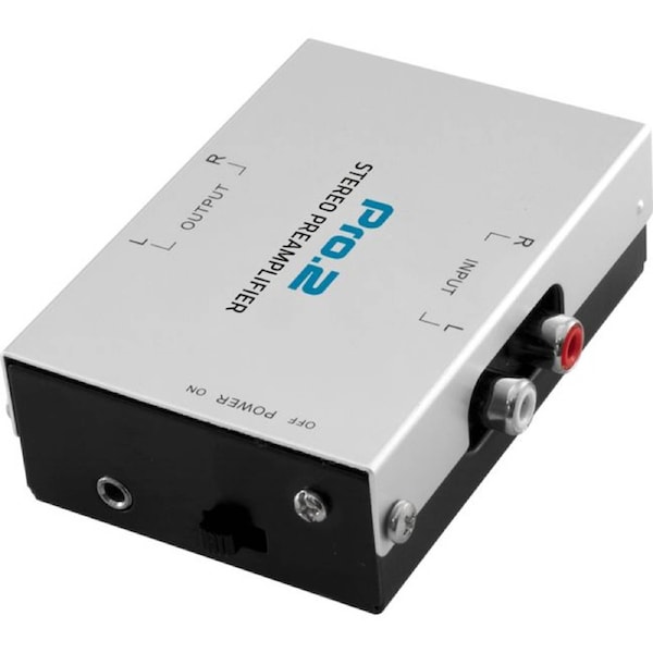 Pro.2 PA005 Stereo Inline Phono Preamplifier for Turntable 9V Battery or Power
