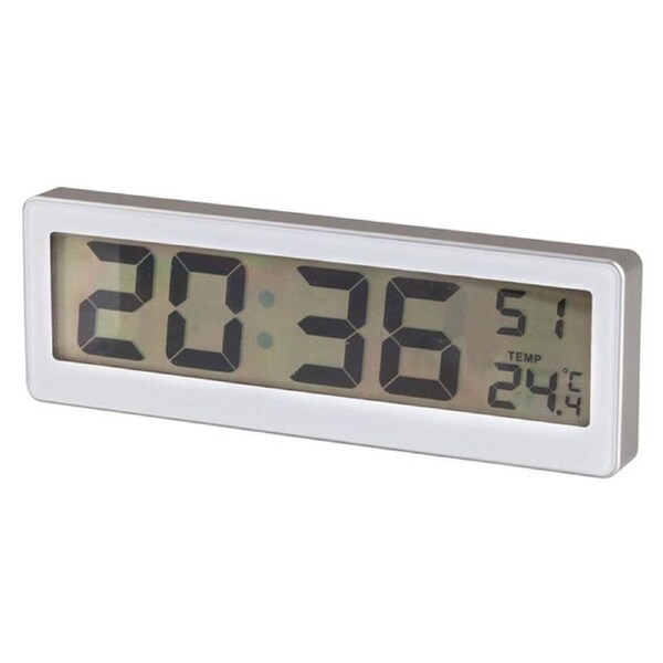 Digitech Stylish Large Digital LCD Clock Thermometer Temperature Wall Mountable