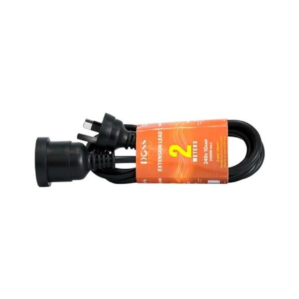 DOSS 2M Power Extension Lead Black Pvc Ordinary Duty Cable With Fully EXL2MB