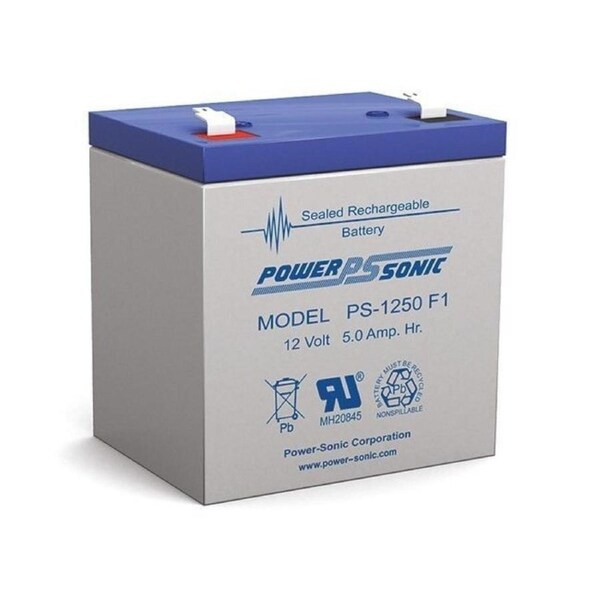 Powersonic 12V 5AMP SLA Rechargeable Battery F1 Terminal Sealed Lead Acid PS1250