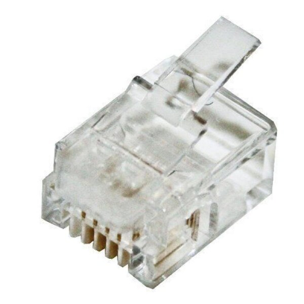 Cabac 0666FST-X Modular Plug RJ12 6P6C Flat Stranded UTP 10PK