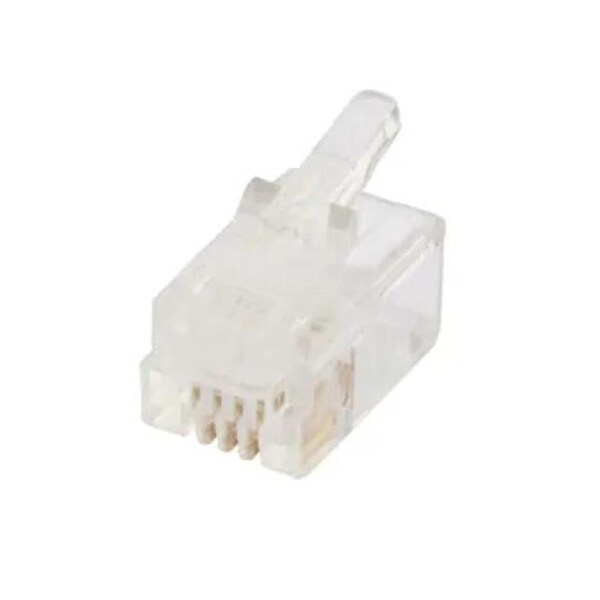 Cabac 0644RSL-C Modular Plug RJ11 4P4C Round Solid UTP ACA Approved 100PK