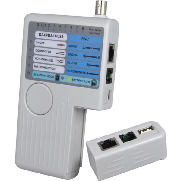 DOSS NF3468 Cable Continuity Tester 4 in 1 Tests RJ11 RJ45 BNC USB Cables