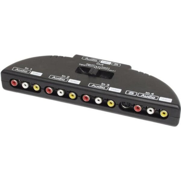 4 Way S-Audio Video Thru AV Switches CVBS+SV Type