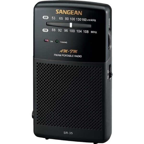 SANGEAN SR35 AM FM Handheld Receiver with Built-In Speaker Portable Radio Black