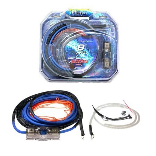 Aerpro 8 AWG Maxcor 800 Watt Power Cable Kit 60A ANL Fuse and Holder