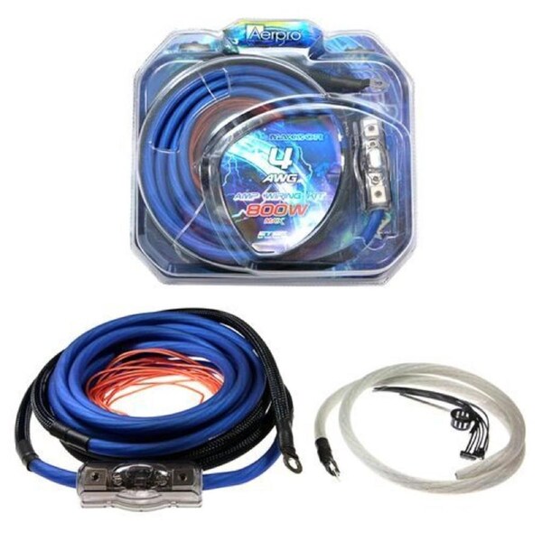 Aerpro 4 AWG Maxcor 800 Watt Power Cable Kit Includes 0.8M 4AWG Earth Cable