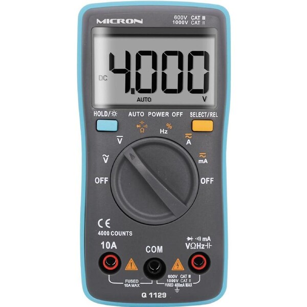 Micron Large LCD Screen with White Backlight Auto Ranging Digital Multimeter
