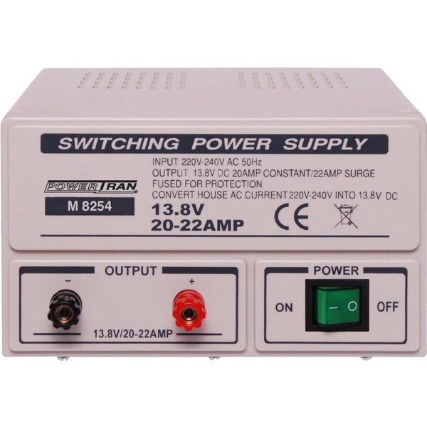 Powertran Fixed 13.8V 20A Benchtop Regulated Power Supply
