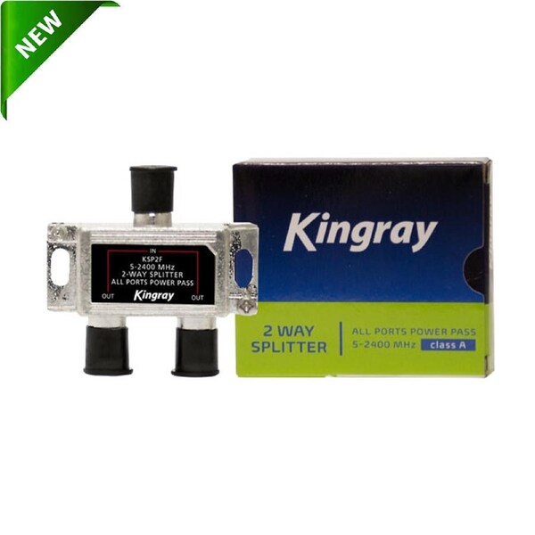Kingray KSP2F 10dB 5-2400 MHz 2A DC 2 Way F Type Splitter