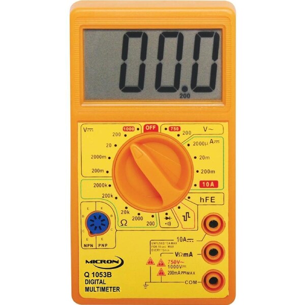 Micron 19 Range Digital Multimeter With Transistor Test