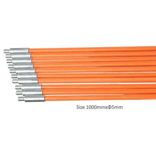 Extra - Long Cable Puller 10 x 1M Fibre Glass Rods