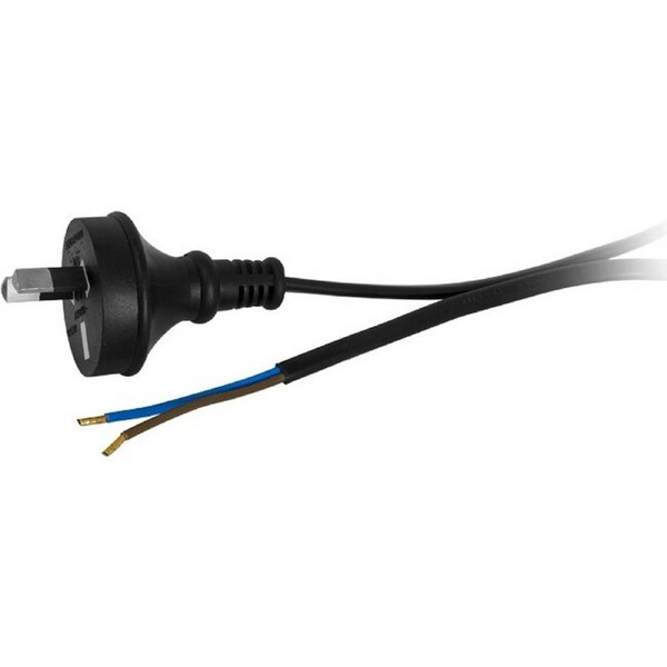 DOSS 7.5A 2 Core 240V AC 2 Pin AU Mains Power Cable Lead to Bare Wire 3m Black