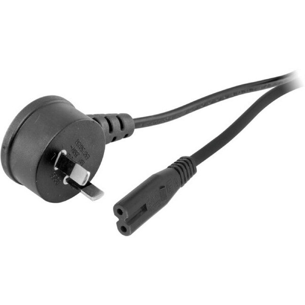 DOSS 240V IEC-C7 Mains Rightangle Plug to Figure 8 Appliance Power Lead 2m Black