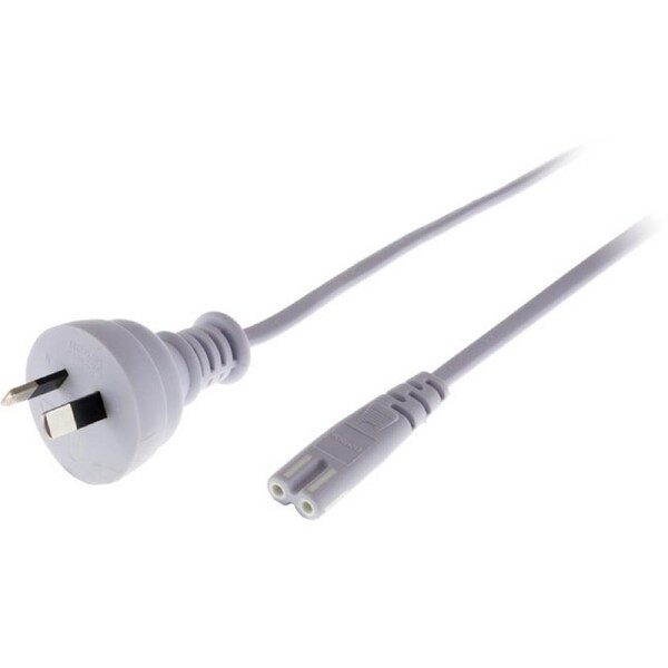 DOSS 240V AC Mains to Figure 8 IEC-C7 Round Appliance Power Cord 2m White