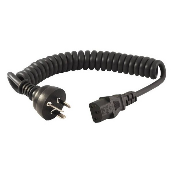Doss CK9-2MT Curly Iec Power Lead C13 Appliance Cord Australian 2m Black
