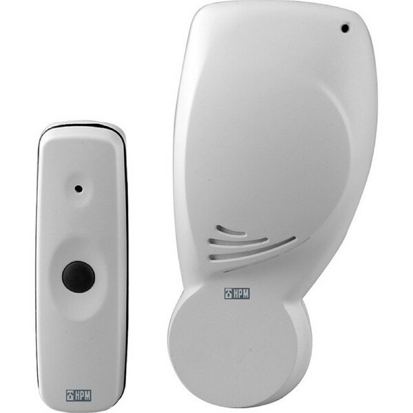 HPM 240V Plug In Wireless Door Chime Weather Proof Bell Press 30m Range White