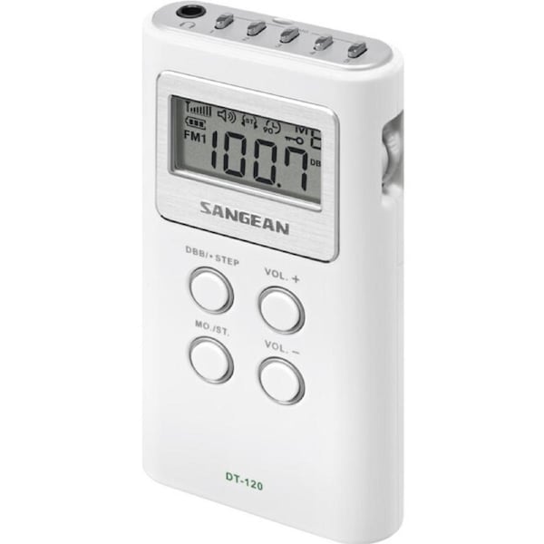 SANGEAN DT-120 FM AM Radio Pocket Size with Earphones Pll Synthesized White