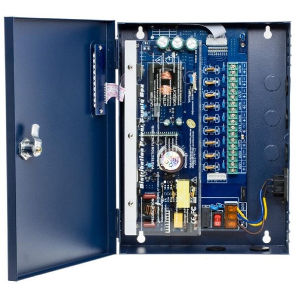 DOSS PW0912B10 9 Way 12V DC 10A Power Supply with PFC Surge Protection for CCTV