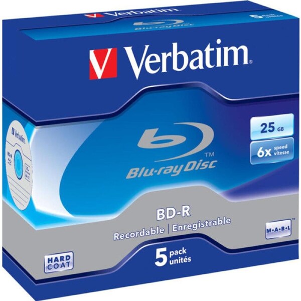 Verbatim VBD-5P Blu-Ray Bd-R 25Gb 5 Pack Jewel Case 6X
