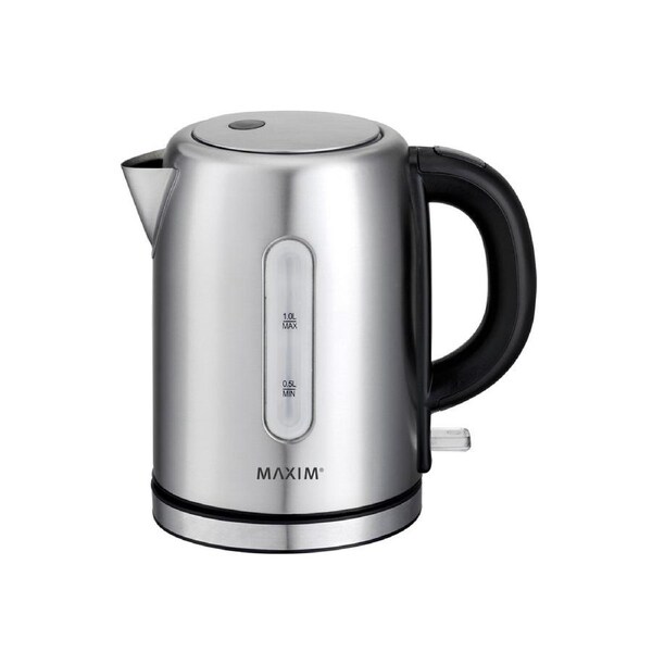 Maxim MKPK1S 1L Small Stainless Steel 2200W Electric Cordless Kettle