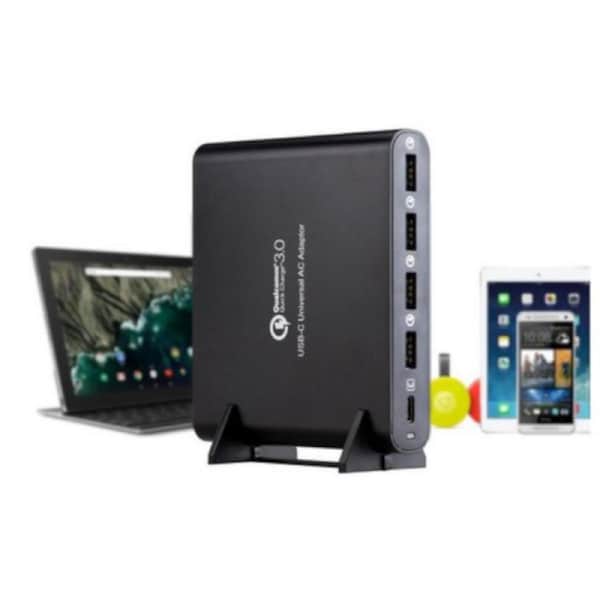 80W USB-B And USB-C And Laptop Charger With Plug Kit Black