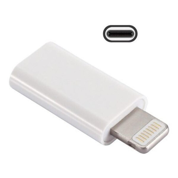 Wiretek AD9080WH Apple Lightning USB Type-C to 8 Pin Adaptor 480Mbps White
