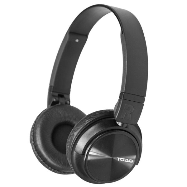 TODO Stereo Bluetooth 5.0 Headphones Earphones Rechargeable Battery Neodymium Driver - Black