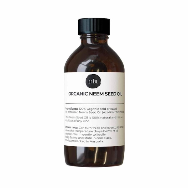 Orku 100ml Organic Neem Seed Oil Debitterised Cold Pressed Azadirachtin Indica
