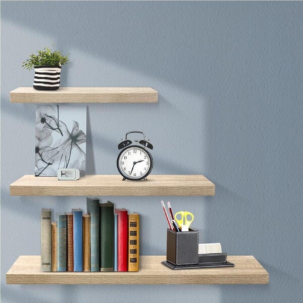 3pc Set Artiss Floating Wall Shelf Oak