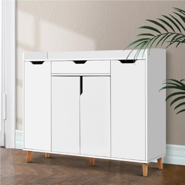 26 Pairs Artiss Shoe Rack Cabinet Adjustable White Cissy
