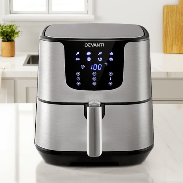 Air Fryer 7L Devanti W/LCD Touch panel Stainless Steel