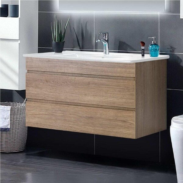 915mm Cefito Vanity Unit with Basin Oak
