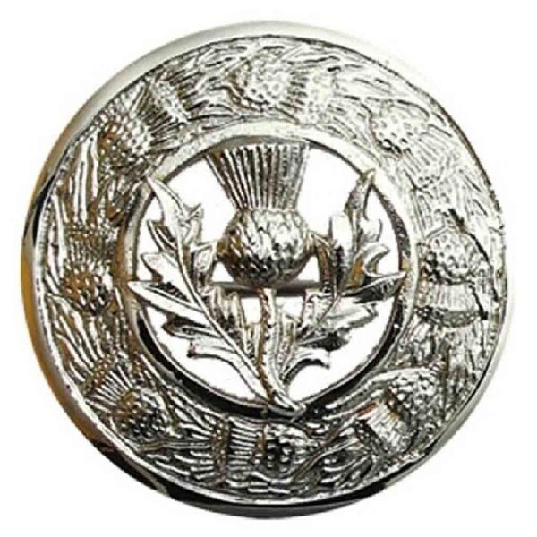Thistle Fly Plaid Brooch Silver