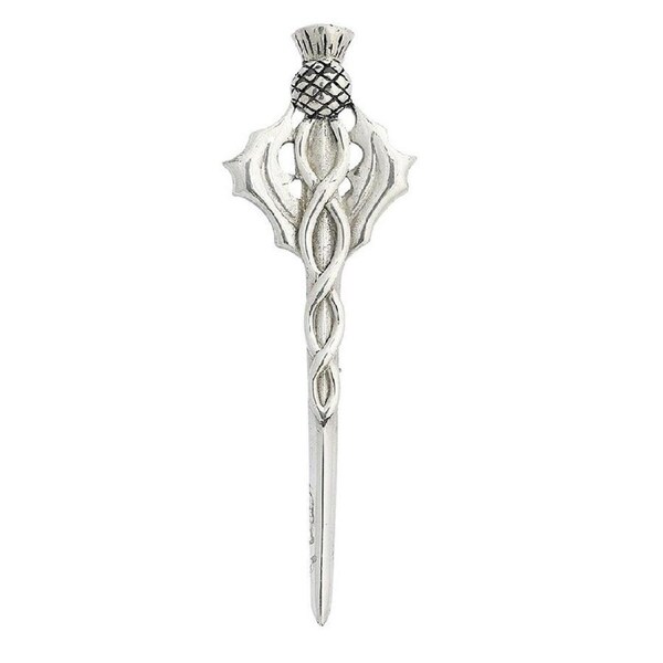 Thistle Head Cross Silver Kilt Pin