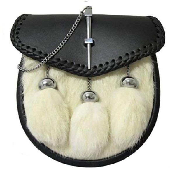 White Rabbit Fur Pin Lock Sporran