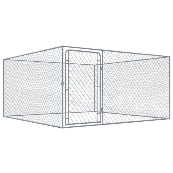 Outdoor Dog Kennel Galvanised Steel 2x2x1 m vidaXL