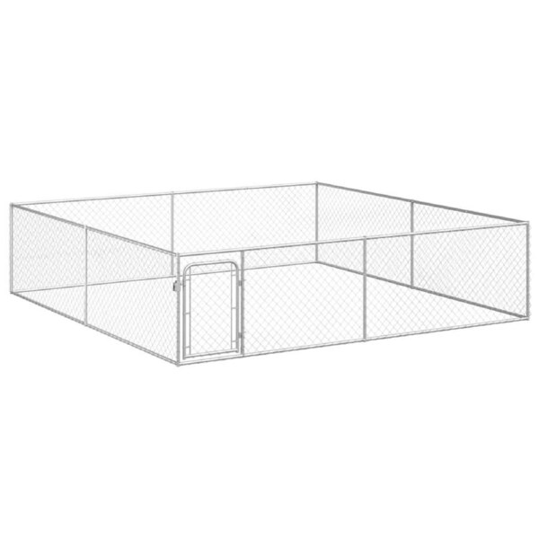 Outdoor Dog Kennel Galvanised Steel 4x4x1 m vidaXL