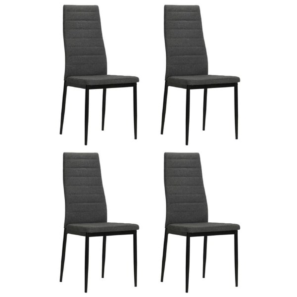 Dining Chairs 4 pcs Dark Grey Fabric vidaXL