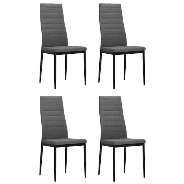 Dining Chairs 4 pcs Light Grey Fabric vidaXL