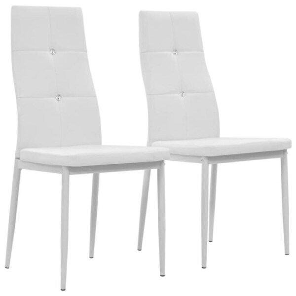 Dining Chairs 2 pcs White Faux Leather vidaXL