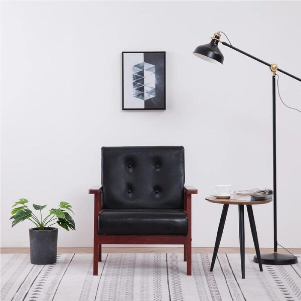 Armchair Black Faux Leather vidaXL